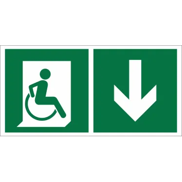 Знак безопасности BL-4020.E70"Указ. двери эвакуац. выхода (прав.) для МГН" | a20256 | Белый свет