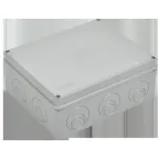 Коробка КМ41342 распаячная для открытой проводки 240х195х90мм IP55 (RAL7035 монтажная плата кабельные вводы 5 шт)