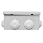Коробка распределительная КМР-030-014 с крышкой (100х100х50) для прямого монтажа, 10 мембр. вводов серая IP55 EKF