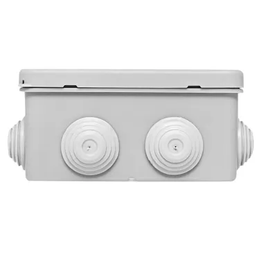 Коробка распределительная КМР-030-014 с крышкой (100х100х50) для прямого монтажа, 10 мембр. вводов серая IP55 EKF