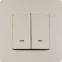 ETIKA Выключатель двухклавишный с подсветкой слоновая кость безвинтовые зажимы 10АХ
