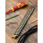 Шина PEN ноль-земля 8х12мм 22 отверстия латунь крепеж по краям PROxima