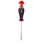 Отвертка с увеличенным магнитным держателем под биты с набором бит SL, PH, PZ 8шт