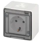 Розетка Эксперт 11-2501-01 2P+E IP55, 16A-250В, ОУ, белый