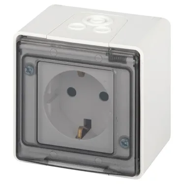 Розетка Эксперт 11-2501-01 2P+E IP55, 16A-250В, ОУ, белый