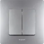 ETIKA Выключатель двухклавишный автоматические клеммы 10 AX 250 В алюминий