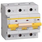 Выключатель автоматический трехполюсный 35А С ВА47-100 10кА