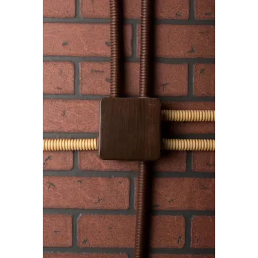 Коробка распаячная КМР-030-014 с крышкой (103х103х55), 8 мембранных вводов тёмное дерево IP54 PROxima