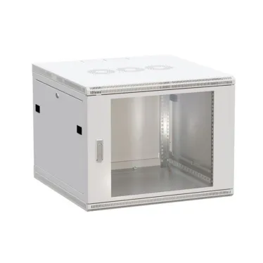 Шкаф настенный 19' TERACOM PRO 9U 600х600 мм дверь стеклянная с замком-ручкой серый