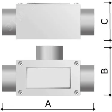 Коробка ответвительная алюминиевая 3 ввода М32х1.5 IP55 146х63х57мм