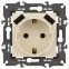 Розетка 2P+E 16A-250В, штор. с 2xUSB 5В-3А, Эра Elegance, слоновая кость 14-4109-02