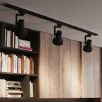 Светильник трековый однофазный под лампу E27 220V IP20 112*230мм черный конус | TR013 | Gauss