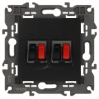 Розетка аудио двойная, Эра Elegance, антрацит, 14-3112-05