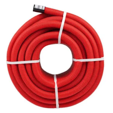 Труба гофрированная двустенная ПНД d 40 с зондом (50 м) красная,