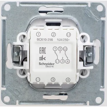 W59 Переключатель двухклавишный, 10АХ, механизм, черный бархат