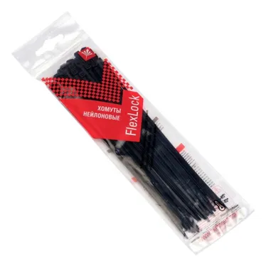 Хомут P6.6 стандартный черный 3.6x200 (50шт) FlexLock PROxima