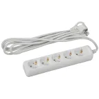 Удлинитель c заземл., 3х1мм2, 16А, ПВС, 5гн, 5м (10/840) U-5e-5m-3x1