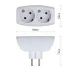 Тройник 2гн, с заземл, со шторками (белый) (10/60/1440) SP-2e-W