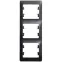 GLOSSA Рамка 3 поста вертикальная антрацит