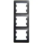 GLOSSA Рамка 3 поста вертикальная антрацит