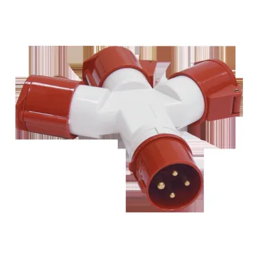 Адаптер трехлучевой16А 3Р+PЕ IР44 380В TS1013-214