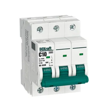 Выключатель автоматический без теплозащиты 3P 10А х-ка C 6кА ВА-103M