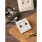 Валенсия лицевая панель розетки RJ-45 2-местная кашемир