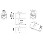 Адаптер проходной (coupler) RJ-45(8P8C) формата Keystone Jack