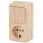 Блок розетка с выключателем Intro Quadro 2-705-11 вертикальный 10(16)А-250В, IP20, ОУ, сосна