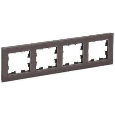 BRITE Рамка 4 поста РУ-4-2-БрТБ стекло бронза
