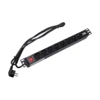 Блок розеток корпус ПВХ 8 розеток с выключателем 1U вилка шнур 2м немецкий стандарт