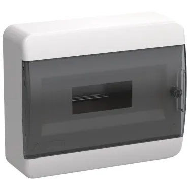 Корпус пластиковый навесной на 12 модулей ЩРН-П-12 IP41 TEKFOR черная прозрачная дверь