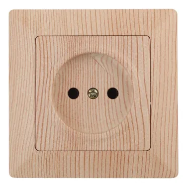 Розетка 2P, 16А-250В, СУ, Solo, сосна, 4-201-11