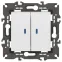 Выключатель двойной с подсветкой, 10АХ-250В, Эра Elegance, белый,14-1105-01
