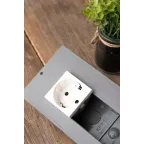Розетка 45х45 (2 модуля), с заземлением, белая, пря мая