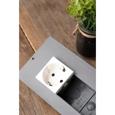 Розетка 45х45 (2 модуля), с заземлением, белая, пря мая