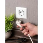 Валенсия розетка 1-местная с/з 16А белая с защ. штор. с 2 USB 2,1А