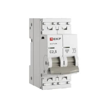 Выключатель автоматический ВА 47-63N 2P 2,5А (C) 4,5 кА PROXIMA |M63422T5C|EKF