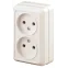 Розетка Intro Quadro 2-203-02 двойная без заземления 2х2P, 16А-250В, IP20, ОУ, Quadro, слоновая кость