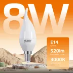 Лампа светодиодная LED 8Вт E14 220В 2700К Elementary свеча на ветру | 34118 | Gauss
