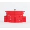 Коробка установочная KUTS-68-42-s-red усиленная для твердых стен с саморезами, стыковочные узлы красная IP20
