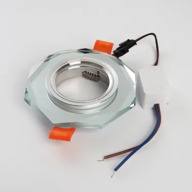 Светильник потолочный встраиваемый со светодиодной подсветкой 15LED*2835 SMD 4000K, MR16 50W G5.3, белый, хром, CD8120 с др-ром в/компл | 41909 | FERO