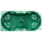 Коробка КМ40023 установочная 2 места d141х70x45 для полых стен с саморезами металлическая лапка
