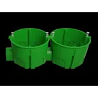 Коробка установочная KUTS1-68-45-green зеленая 68х45мм для твердых стен с саморезами, один стыковочный узел IP20