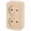 Розетка 2х2P, 16A-250В, ОУ, Polo, сосна, 3-203-11