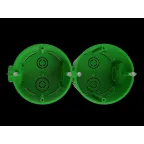 Коробка установочная KUTS1-68-45-green зеленая 68х45мм для твердых стен с саморезами, один стыковочный узел IP20