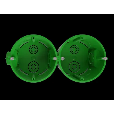 Коробка установочная KUTS1-68-45-green зеленая 68х45мм для твердых стен с саморезами, один стыковочный узел IP20