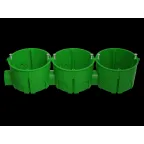 Коробка установочная KUTS1-68-45-green зеленая 68х45мм для твердых стен с саморезами, один стыковочный узел IP20