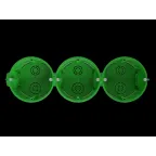 Коробка установочная KUTS1-68-45-green зеленая 68х45мм для твердых стен с саморезами, один стыковочный узел IP20