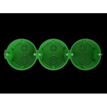 Коробка установочная KUTS1-68-45-green зеленая 68х45мм для твердых стен с саморезами, один стыковочный узел IP20